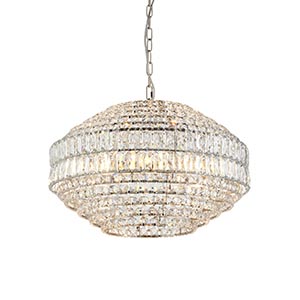Beatrice 5Lt Pendant - Chrome/Crystal